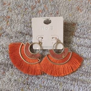 Orange Tassel Earrings